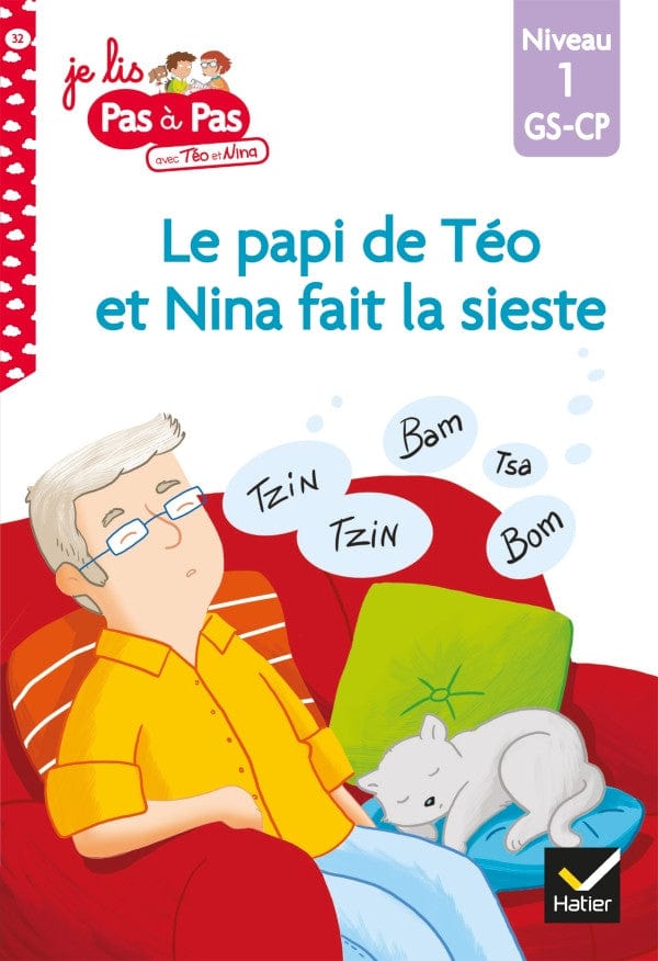 Je lis pas à pas - Le papi de Téo et Nina fait la sieste