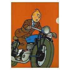 Chemise plastifiée - Tintin en moto