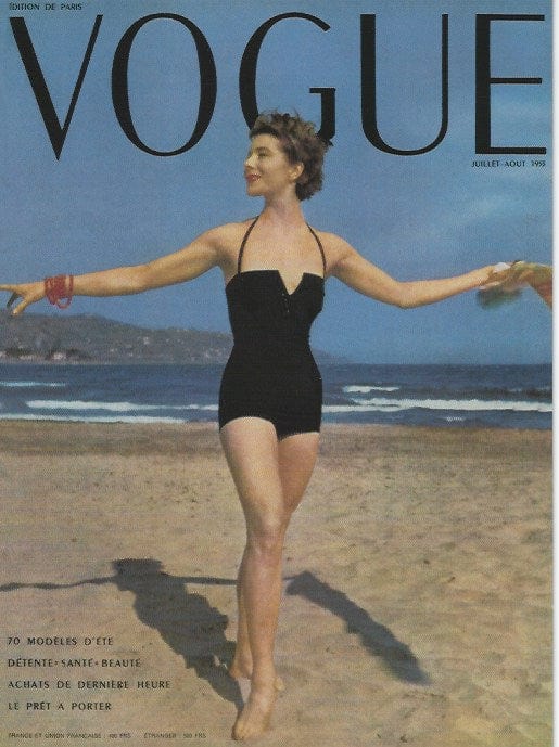 Carte de souhait - Vogue Plage août 1953